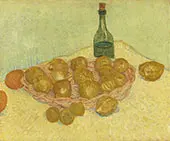 Basket of Lemons and Bottle By Vincent van Gogh