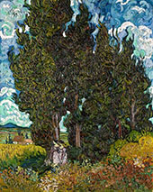 Cypresses with Two Figures 1890 By Vincent van Gogh