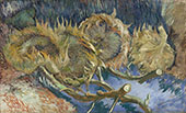Four Cut Sunflowers By Vincent van Gogh