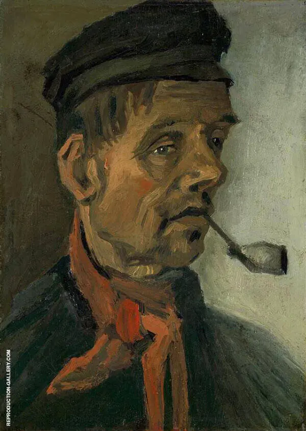 Head of a Man with a Pipe 1885 By Vincent van Gogh