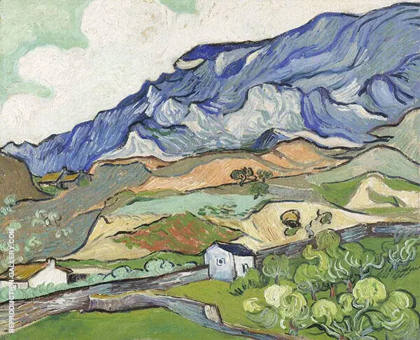 Mountainous Landscape Seen over The Wall of The Asylum 1909 By Vincent van Gogh