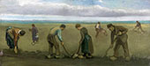 Peasants Planting Potatoes 1884 By Vincent van Gogh