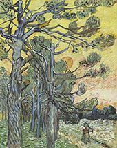 Pine Trees at Sunset 1889 By Vincent van Gogh