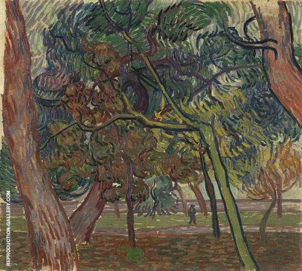 Pine Trees in The Garden of The Asylum 1889 By Vincent van Gogh