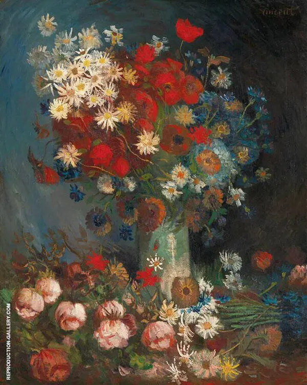 Still Life with Meadow Flowers and Roses 1887 By Vincent van Gogh