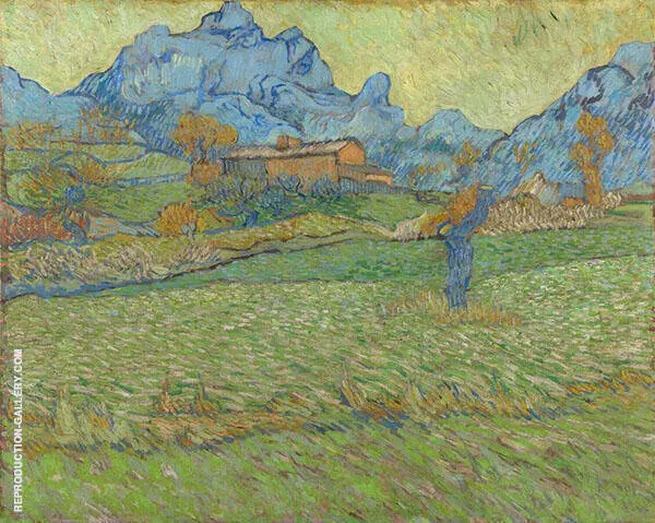 Wheat Fields in a Mountainous Landscape 1889 By Vincent van Gogh