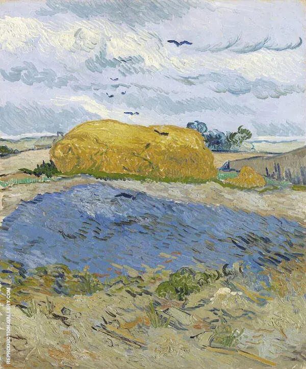 Wheat Stack Under a Cloudy Sky 1889 By Vincent van Gogh
