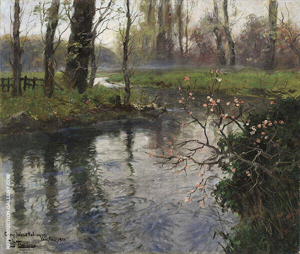 A Stream in Spring by Frits Thaulow | Oil Painting Reproduction