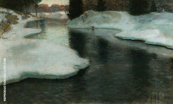 Ice at Lysakerelven by Frits Thaulow | Oil Painting Reproduction