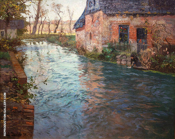 River in Normandy 1894 by Frits Thaulow | Oil Painting Reproduction