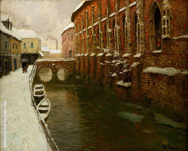 Winter in Amiens 1904 by Frits Thaulow | Oil Painting Reproduction