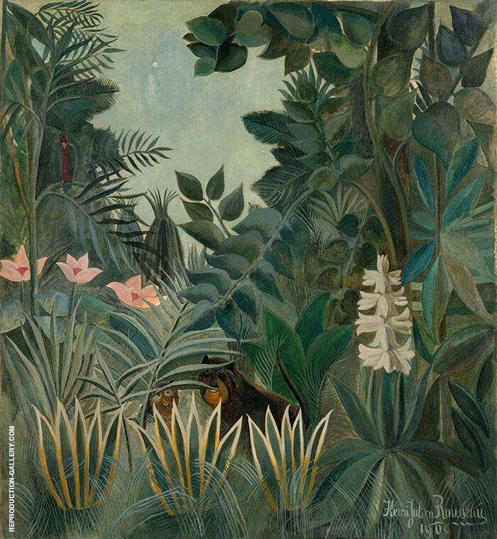 Equatorial Jungle 1909 by Henri Rousseau | Oil Painting Reproduction