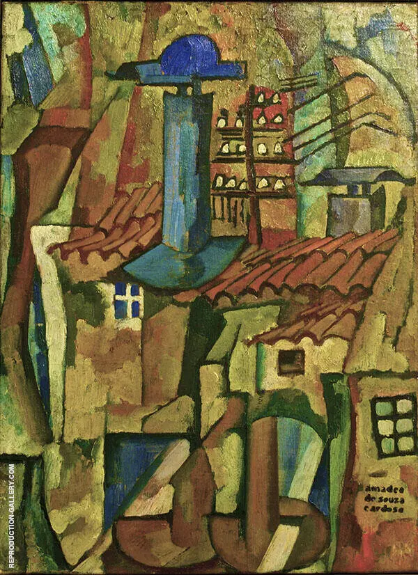 Windmills Telegraph Wire c1915 By Amadeo de Souza Cardoso