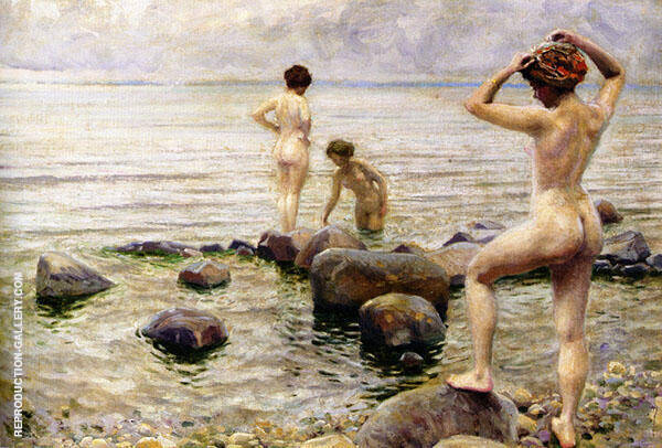 A Morning Dip by Paul Gustav Fischer | Oil Painting Reproduction