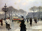 A Winters Day on Kongens Nytorv Copenhagen 1888 By Paul Gustav Fischer