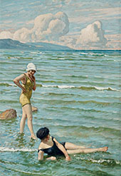 Bathing Girls By Paul Gustav Fischer