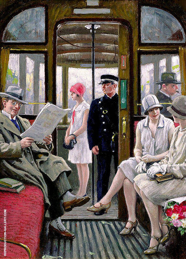 Copenhagen Tram by Paul Gustav Fischer | Oil Painting Reproduction