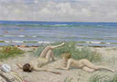 Girls on The Beach By Paul Gustav Fischer