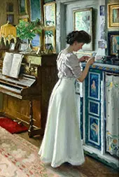 Harriet in The Living Room at Sofieve By Paul Gustav Fischer