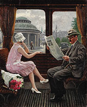 I Sporvogn ved Norreport Station 1927 By Paul Gustav Fischer