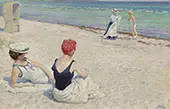 On The Beach By Paul Gustav Fischer
