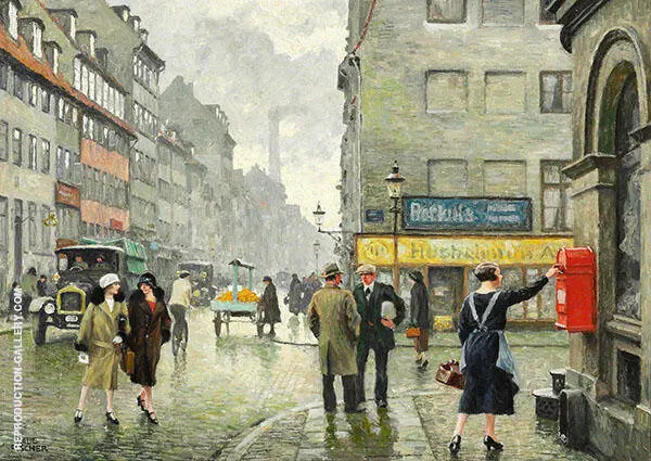 Street Scene Copenhagen By Paul Gustav Fischer