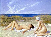 Sunbathing on The Dunes By Paul Gustav Fischer
