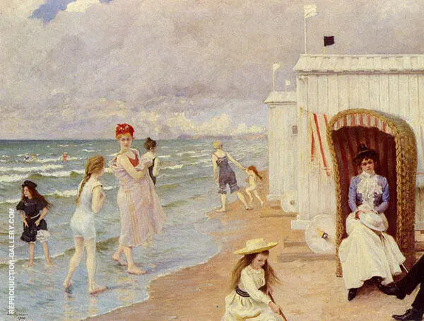 The Day at The Beach By Paul Gustav Fischer