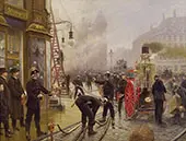 The Fire Brigade Turn out in Kultorvet Copenhagen By Paul Gustav Fischer