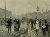 The Fish Market at Gammelstrand Copenhagen By Paul Gustav Fischer