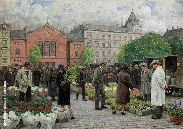 The Flower Market 2 By Paul Gustav Fischer