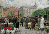 The Flower Market By Paul Gustav Fischer