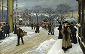 Winter in Kongens Nytorv King's Square Copenhagen By Paul Gustav Fischer