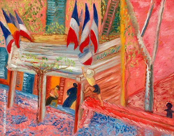 At The Square in Cassis 14th July 1932 By Sigrid Hjerten