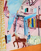 Blue Locomotive By Sigrid Hjerten