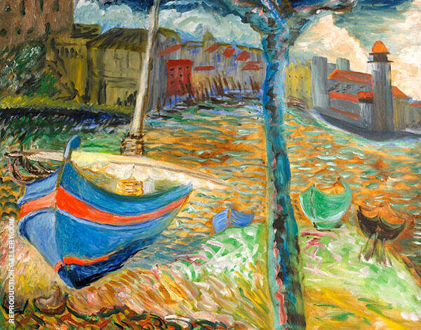 The Blue Boat by Sigrid Hjerten | Oil Painting Reproduction