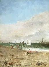Figures on The Beach 1800 detail By Alfred Stevens