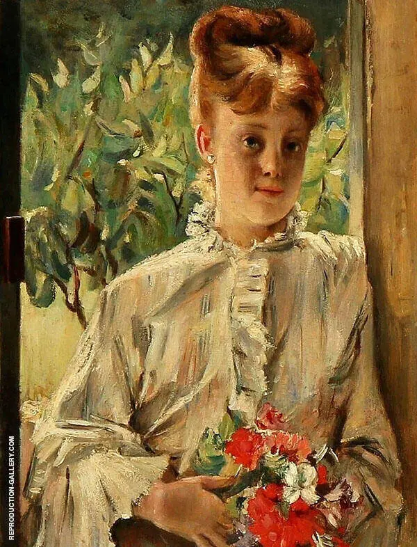 Girl with Flowers By Alfred Stevens