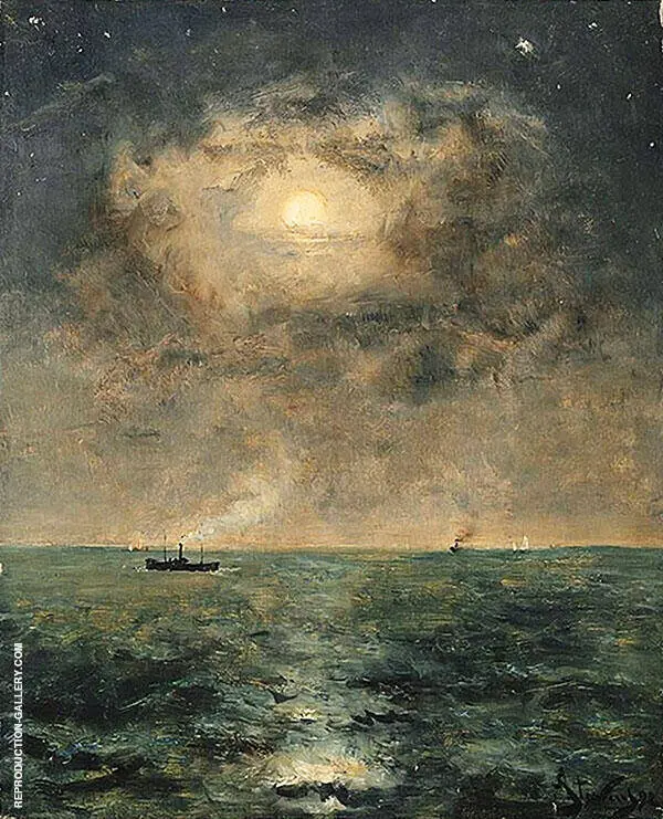 Moonlit Seascape 1892 By Alfred Stevens