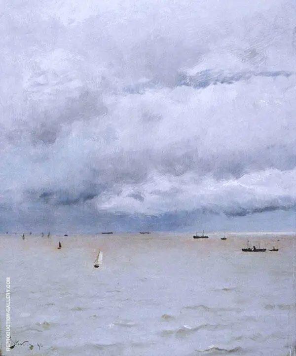 Seascape Honfleur By Alfred Stevens