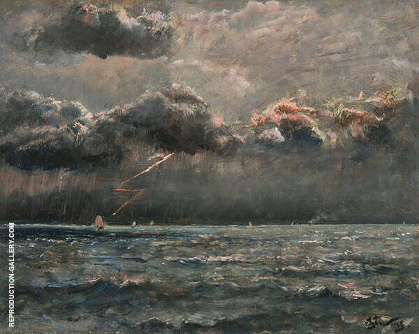 Seascaper in Stormy Weather 1886 | Oil Painting Reproduction