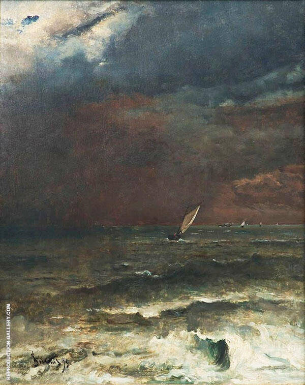 Seascape Storm Effect by Alfred Stevens | Oil Painting Reproduction