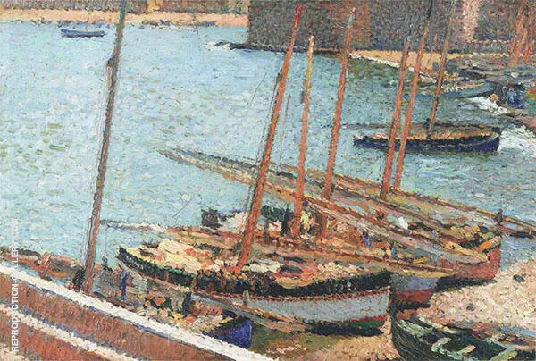 Bateaux en Port Collioure By Henri Jean Guillaume Martin