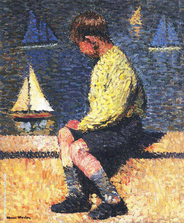 A Boy with Sailboats | Oil Painting Reproduction