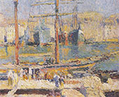 Boats in The Port of Marseille By Henri Jean Guillaume Martin