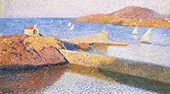 Collioure La Chapelle Sur La Digue Voiles Blanche By Henri Jean Guillaume Martin