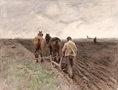 Plowing Farmer c1848 By Anton Mauve