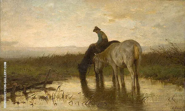 Drinking Horses By Anton Mauve