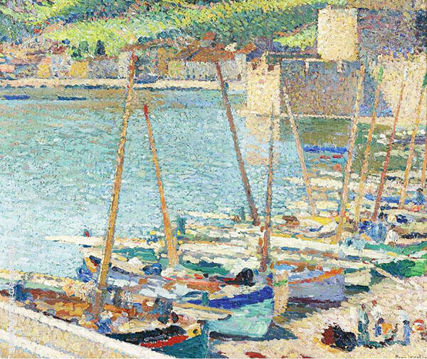 Fishing Boats on The Shore at Collioure 1920 | Oil Painting Reproduction