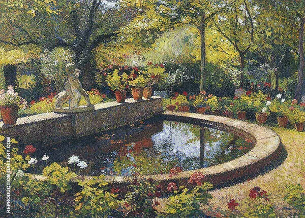 Fountain in My Garden By Henri Jean Guillaume Martin
